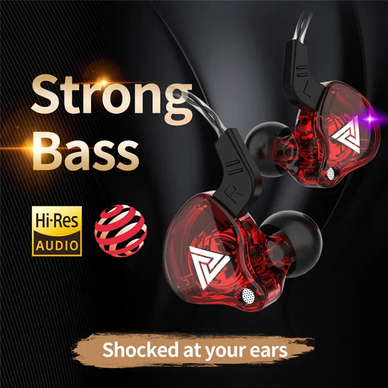 NUOVI auricolari cablati HiFi QKZ AK6 con driver in rame, cuffie sportive da corsa da 3,5 mm, auricolari stereo bassi, auricolari musicali in-ear con microfono 