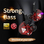 NUOVI auricolari cablati HiFi QKZ AK6 con driver in rame, cuffie sportive da corsa da 3,5 mm, auricolari stereo bassi, auricolari musicali in-ear con microfono 