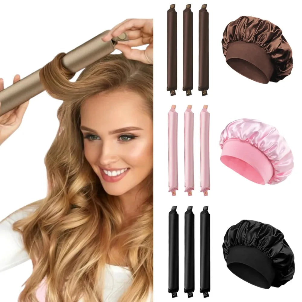 Arricciacapelli senza calore, fascia per capelli, bigodini morbidi senza calore, bigodini per capelli Lazy Curls, ferri flessibili per dormire con cuffia, strumenti per lo styling 