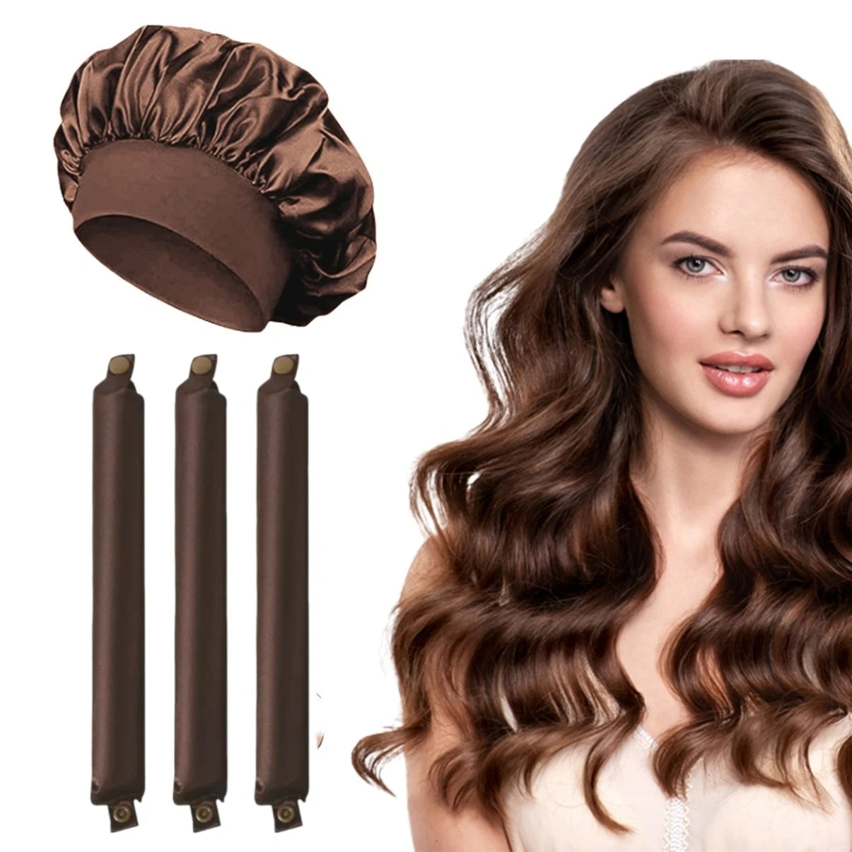 Arricciacapelli senza calore, fascia per capelli, bigodini morbidi senza calore, bigodini per capelli Lazy Curls, ferri flessibili per dormire con cuffia, strumenti per lo styling 