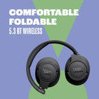 JBL TUNE 720BT Cuffie Bluetooth wireless over-ear Cancellazione attiva del rumore Funzionamento tramite pulsante Stereo bifacciale Design pieghevole