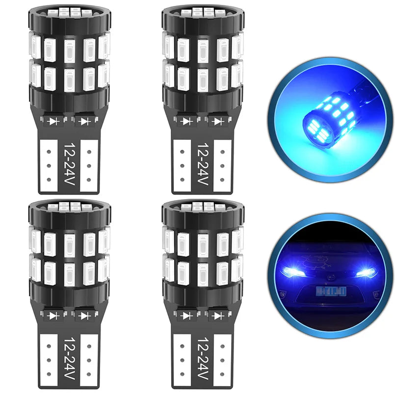 4 lampadine LED Canbus T10 W5W 168 194 6000K Luci di parcheggio a LED Luci interne Lampadine per auto 6000K Bianco Rosso Blu Ambra 12V 