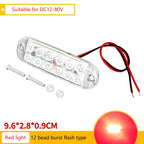 Luci di segnalazione laterali stroboscopiche a 12 LED, barra luminosa lampeggiante per auto, camion, luci di segnalazione, luci di segnalazione per griglia da 12 V a 80 V 