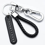 Portachiavi con ciondolo per targa del numero di cellulare fai da te Ingemark Trendy, da uomo, in corda di pelle intrecciata, anti-smarrimento, accessori per portachiavi per auto 