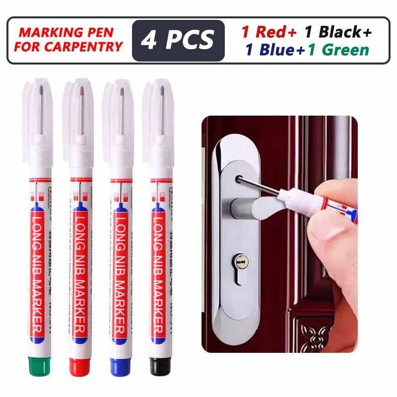 1-40 pezzi 20 mm foro profondo pennarello a punta lunga per penna perforatrice per metallo impermeabile bagno lavorazione del legno decorazione multiuso 