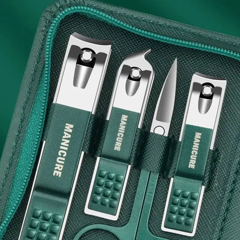 Set manicure da 6-9 pezzi con custodia in pelle, kit di strumenti professionali per la cura dei piedi e del viso, set di tagliaunghie in acciaio inossidabile, regalo 