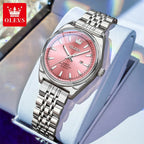 OLEVS Nuovo 3703 Orologi Donna Elegante Orologio al Quarzo Impermeabile Luminoso Acciaio Inossidabile Data Orologi Donna Braccialetto Confezione Regalo 