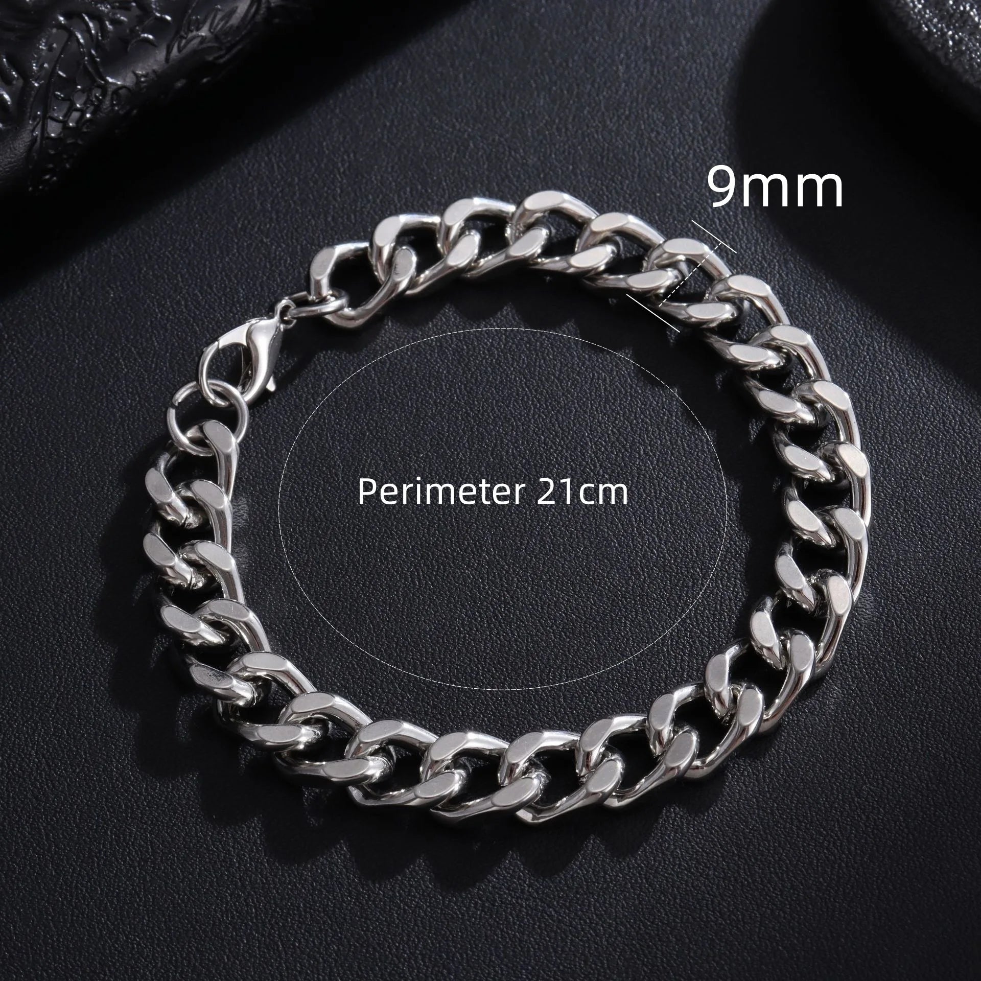 Nuovo braccialetto alla moda da uomo con catena cubana, classico in acciaio inossidabile, larghezza 3/5/7/9 mm, per uomo e donna, regalo di gioielli