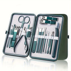 Kit professionale per la cura delle unghie da 7/10/12/18 pezzi, set per manicure e pedicure in acciaio inossidabile, set tagliaunghie con custodia da viaggio 