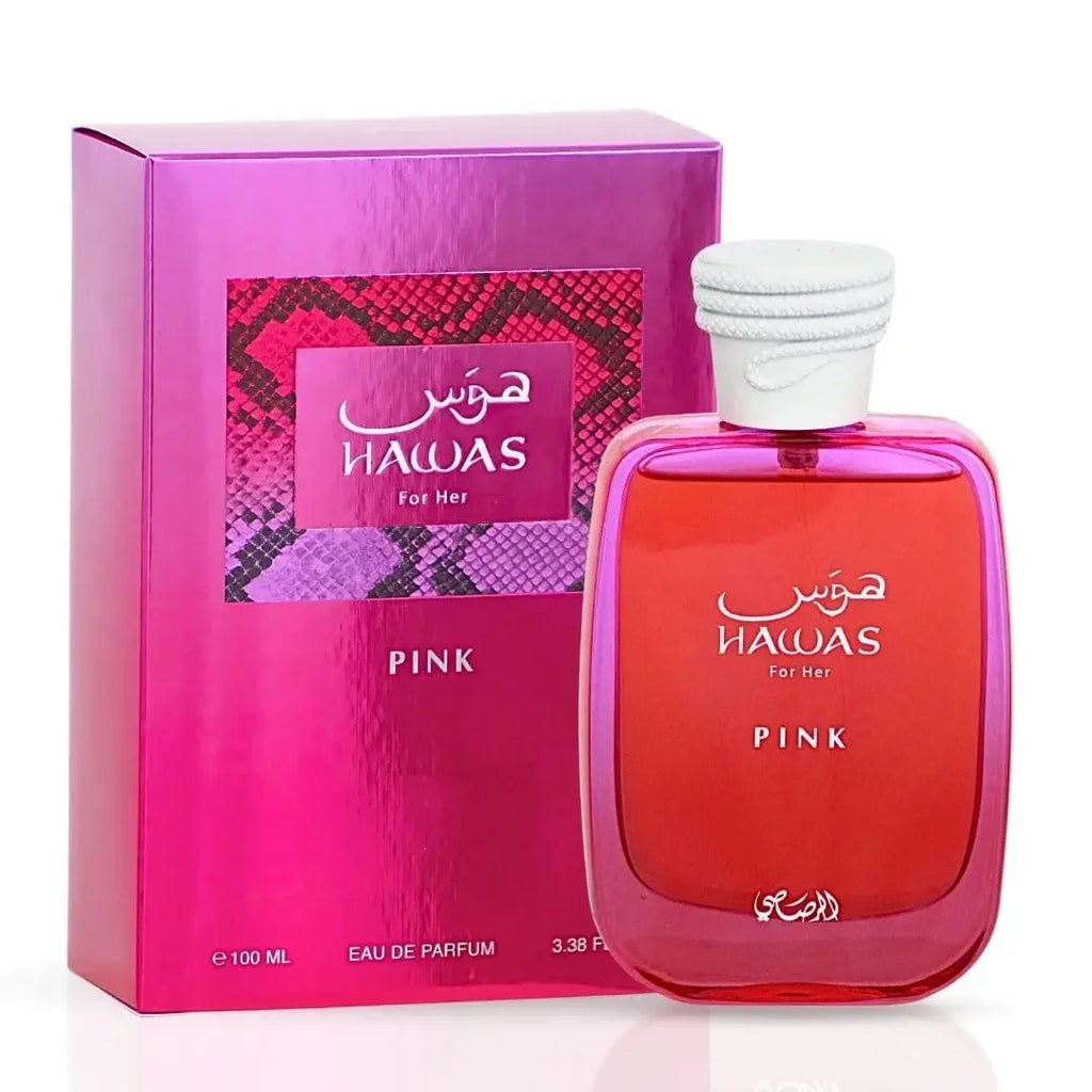Rasasi Hawas Pink Eau De Parfum 100ml Dolce Floreale Fruttato Profumo Unisex di Lunga Durata Regalo di Lusso per Natale e Ringraziamento 