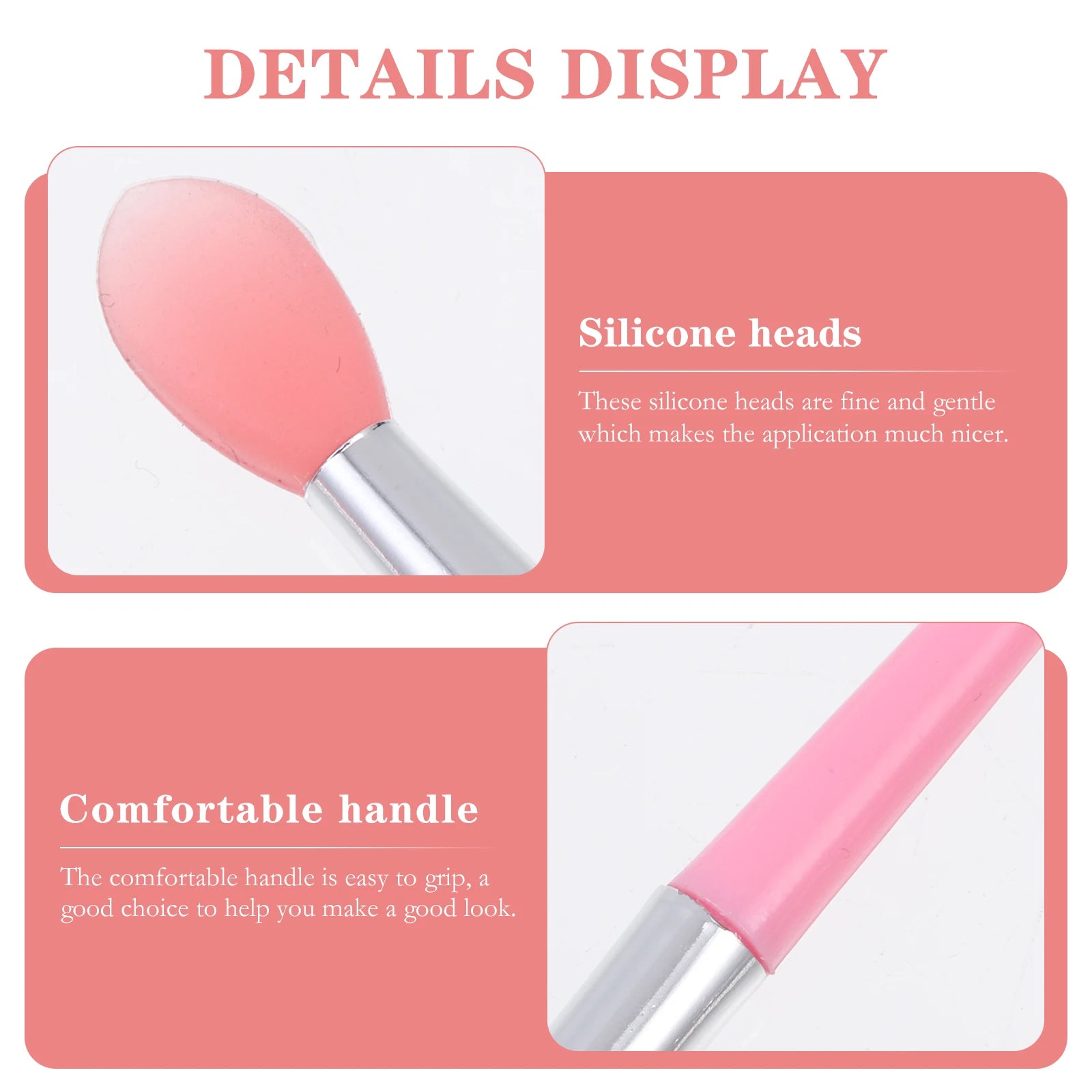 2 Sets Lip Silicone Gel Applicator Women Lipstick Brush Tool Fine Gentle Makeup Daily Professional Use