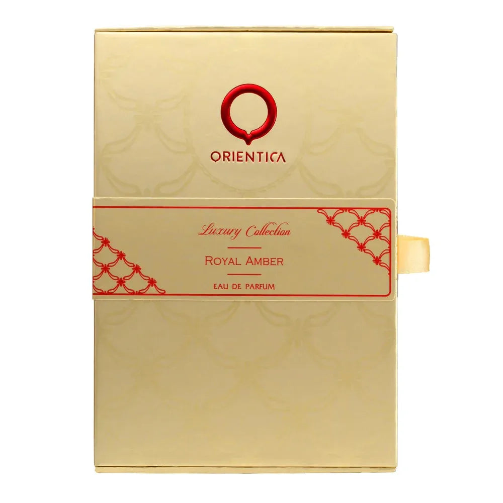 Orientica Royal Amber EDP 2,7 oz – Profumo unisex ambrato, vanigliato, legnoso, di lunga durata, regalo di lusso per Natale e festività 