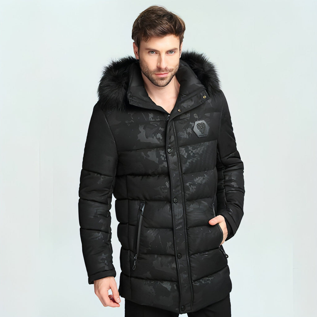 Abbigliamento invernale corto e spesso da uomo, imbottito in cotone, per esterni, britannico