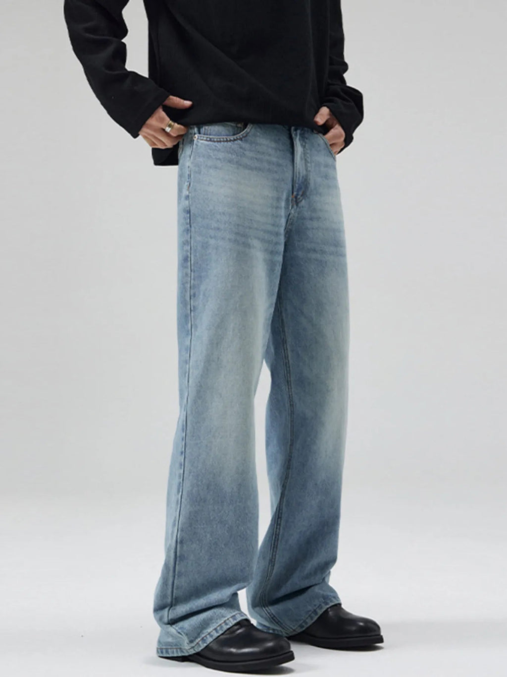Jeans a gamba larga da uomo taglie forti