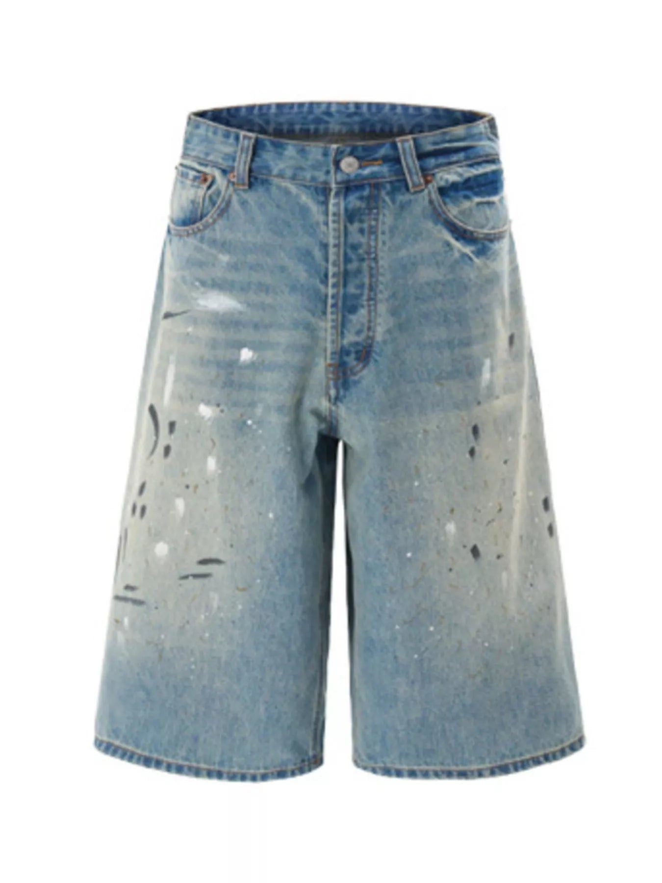 Pantaloncini in denim a gamba larga da uomo
