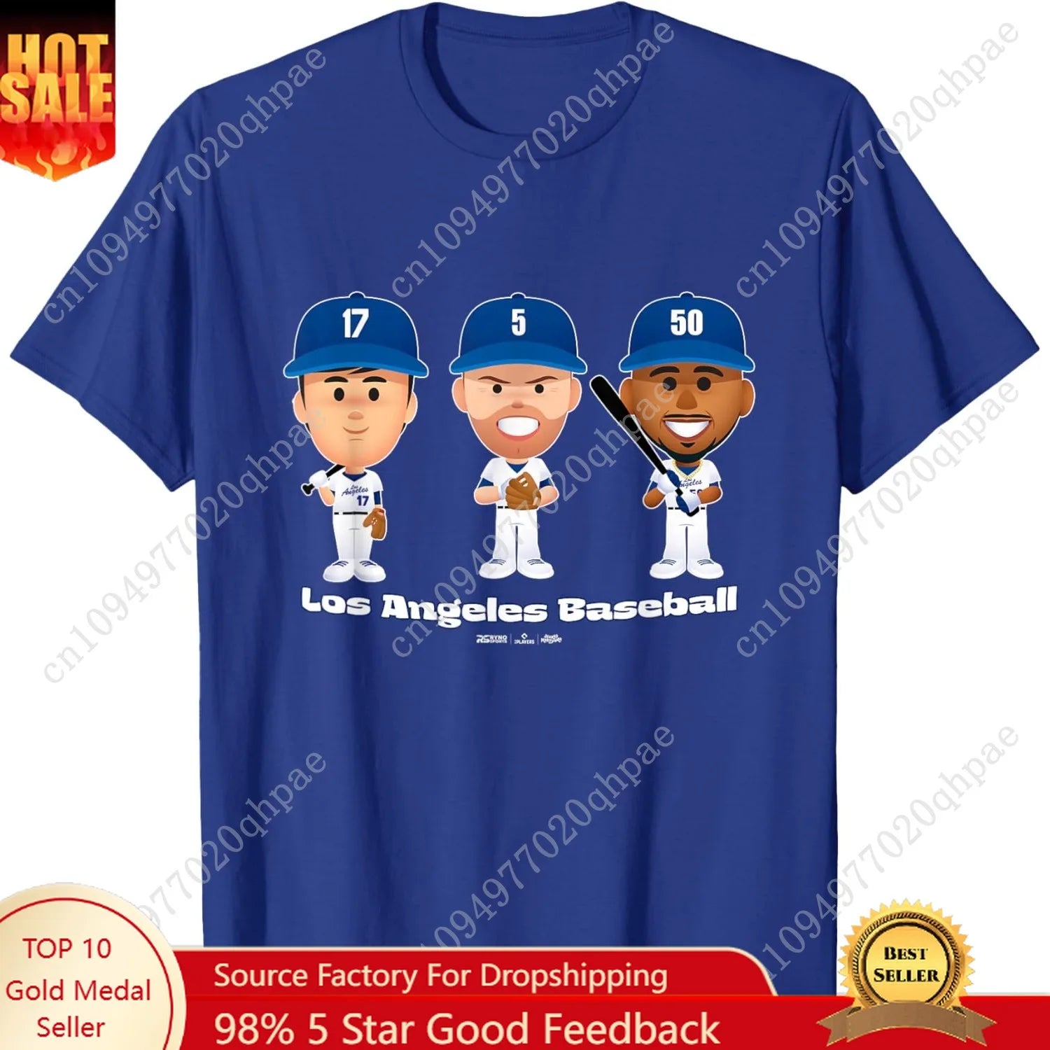 Maglietta MLBPA dei Los Angeles Baseball Players Body Trio 