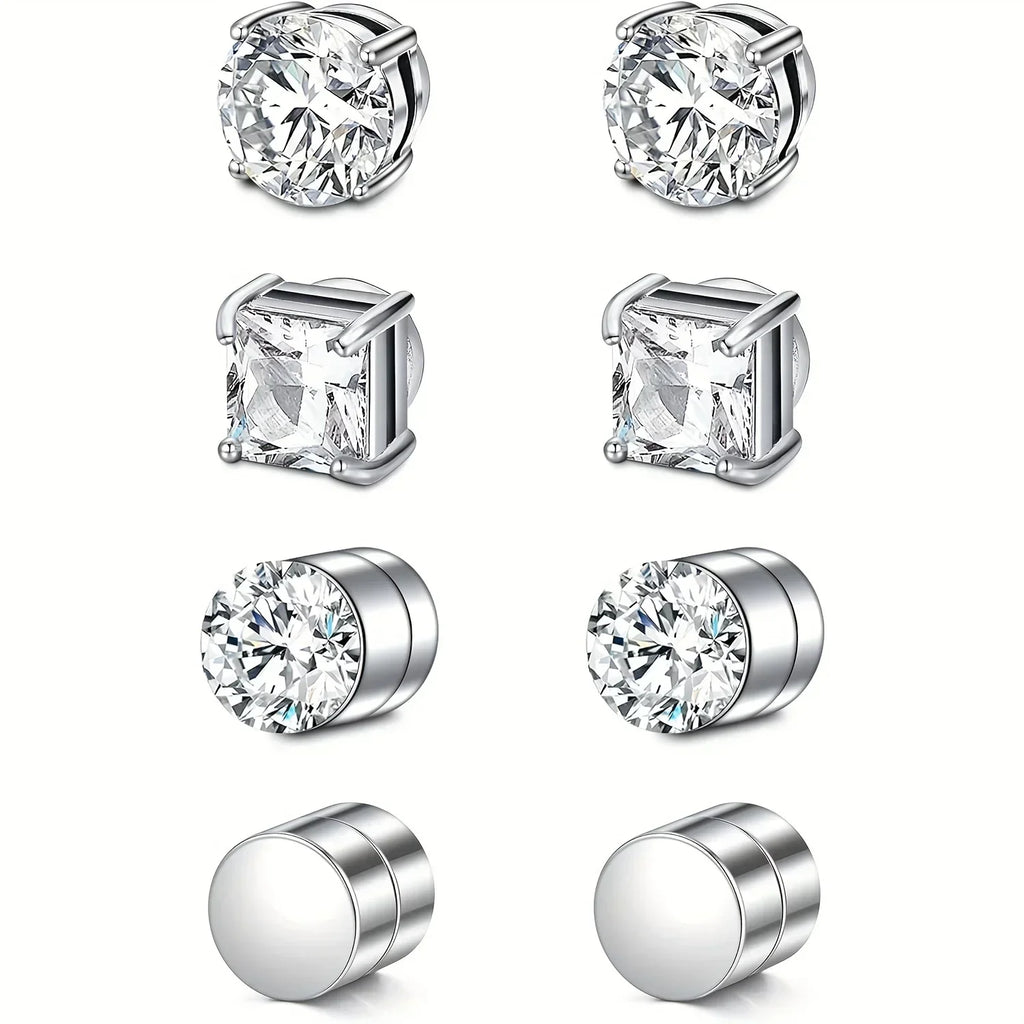 1-12 paia di orecchini a bottone magnetici alla moda, orecchini finti non piercing, regalo per uomo e donna. 