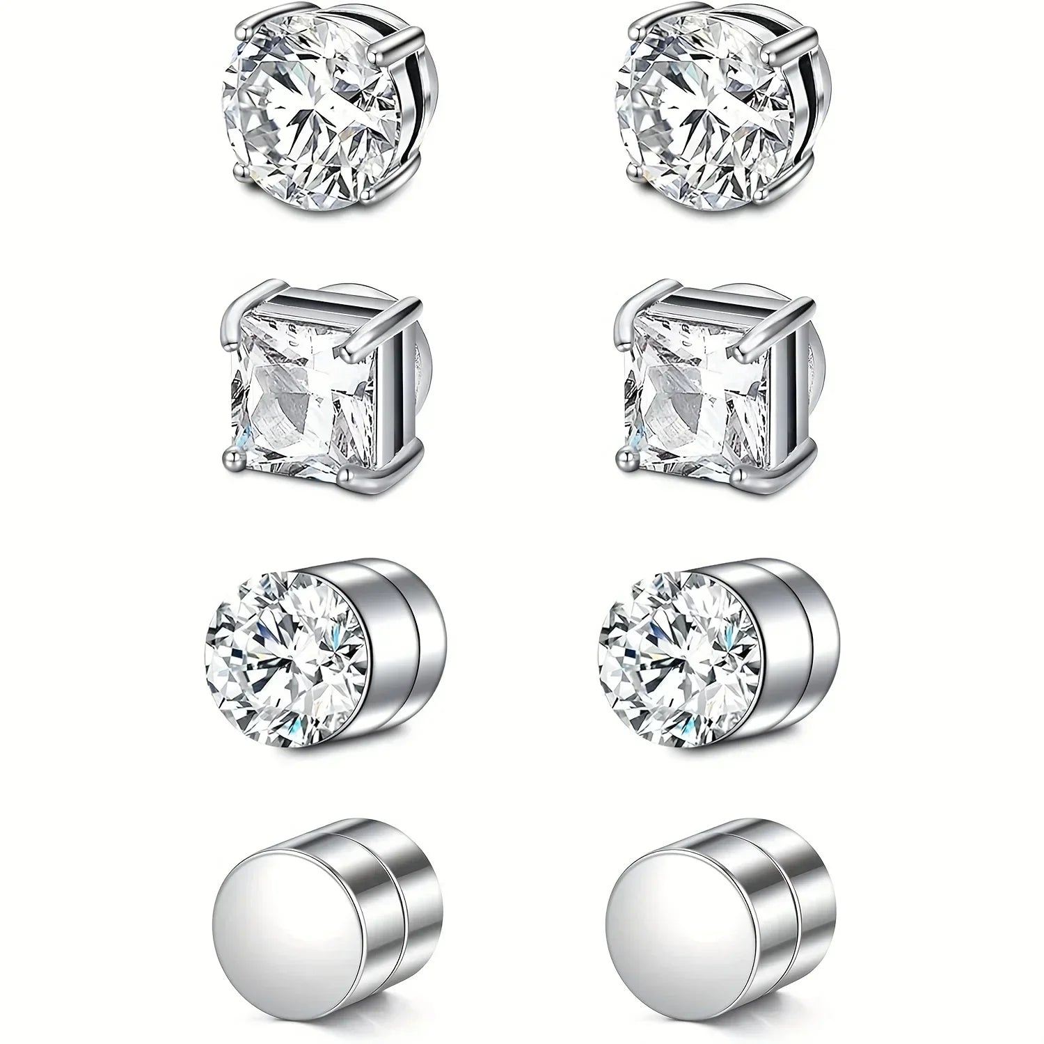 1-12 paia di orecchini a bottone magnetici alla moda, orecchini finti non piercing, regalo per uomo e donna. 
