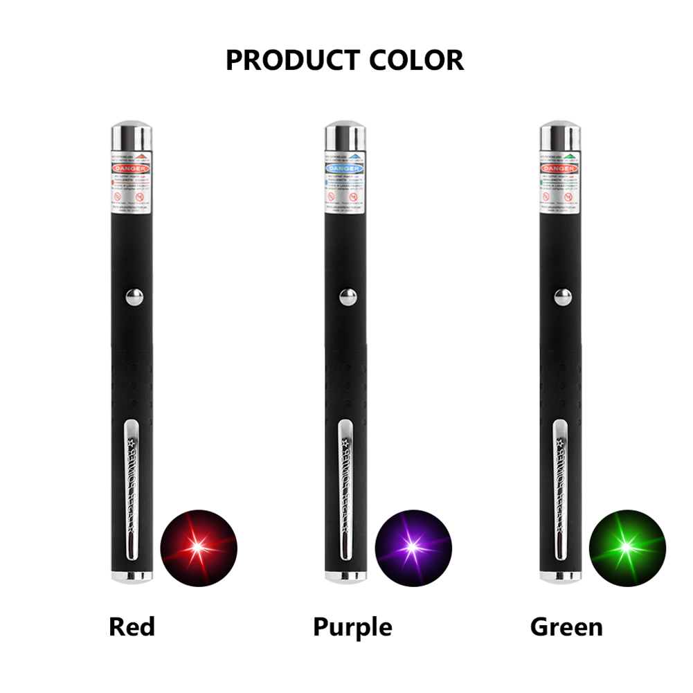 3 confezioni di penna puntatore laser da 900 miglia, luce verde blu rossa, raggio visibile