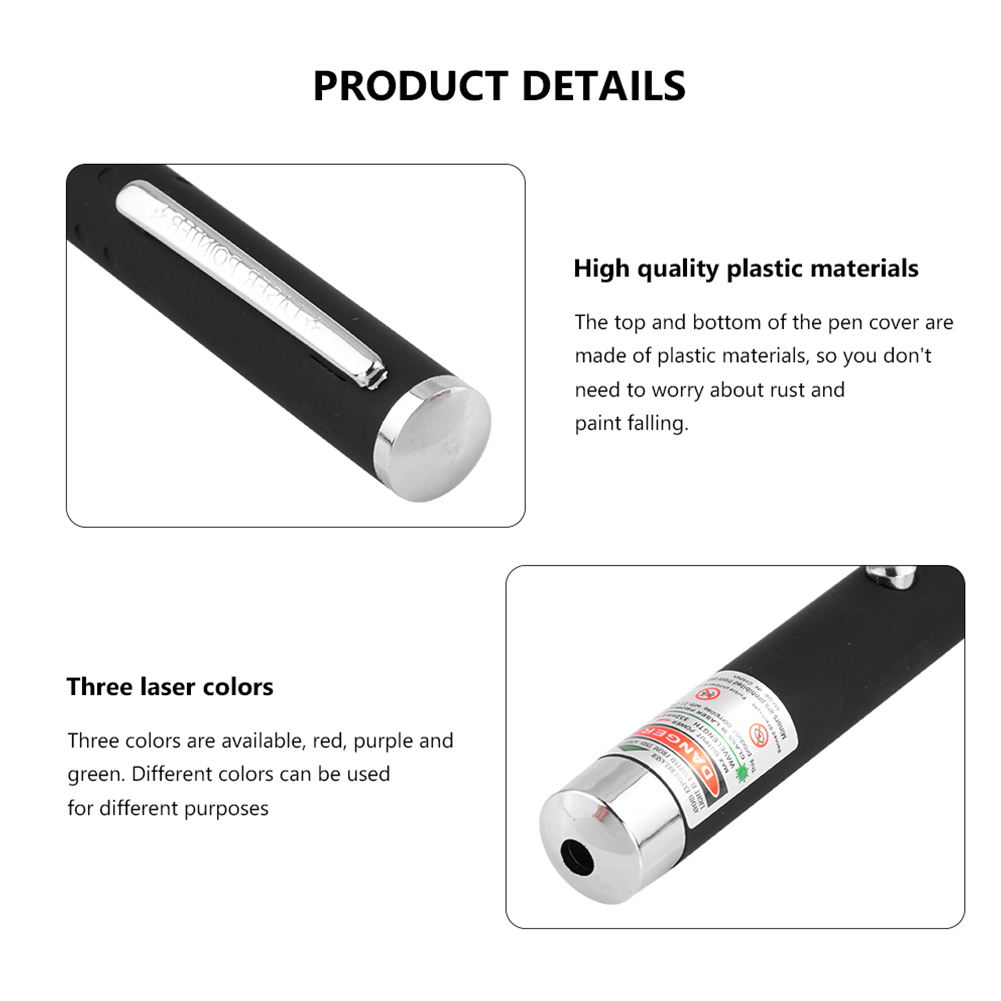 3 confezioni di penna puntatore laser da 900 miglia, luce verde blu rossa, raggio visibile
