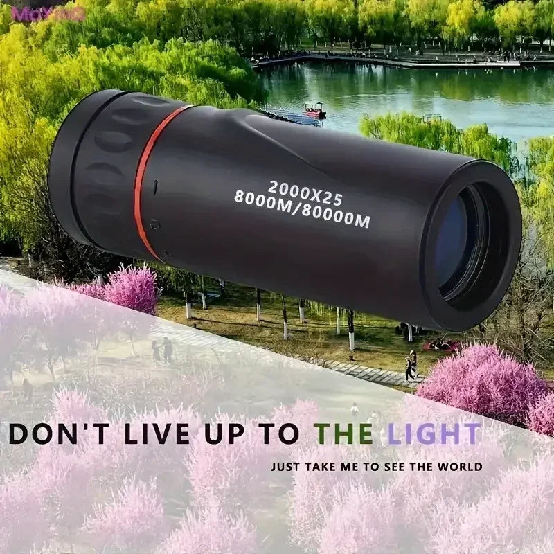Nuovo telescopio monoculare HD 2000x25 Mini telescopio portatile per telefono cellulare con supporto Telescopio per campeggio, caccia e birdwatching 