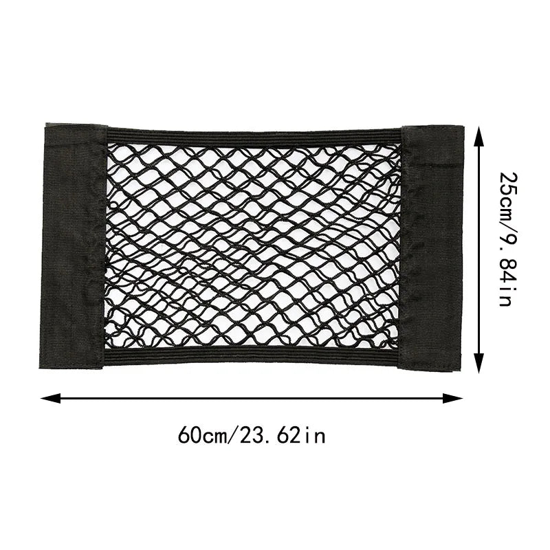 Organizer universale in rete per bagagliaio auto, tasca portaoggetti in velcro, borsa portaoggetti elastica per veicoli, accessori interni in rete per auto
