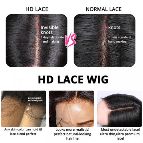 Parrucca con chiusura in pizzo HD 5x5 e onda del corpo | Capelli umani di prima qualità