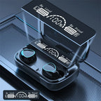 Cuffie wireless M10 TWS: connessione Bluetooth, scatola di ricarica, stereo 9D, auricolari sportivi impermeabili + microfono 