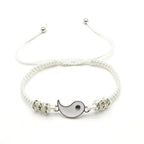 Set di 2 gioielli per coppia, bracciale Tai Chi bianco e nero, corda regolabile, set di gioielli da indossare tutti i giorni, stile semplice 