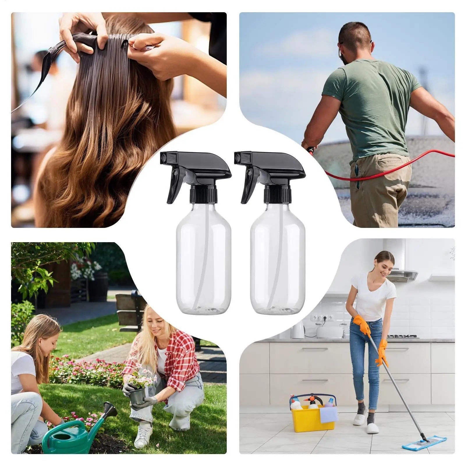 Flaconi spray di plastica vuoti da 300 ml, flacone spray di grande capacità, spruzzatore regolabile per uso domestico, strumento di pulizia per nebulizzatore d'acqua 
