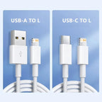 Cavo USB di ricarica rapida originale PD da 35 W per iPhone 14 8 7 Plus 13 12 11 Pro XS Max XR X Cavo di ricarica rapida USB C 1 m 1,5 m 2 m 3 m 