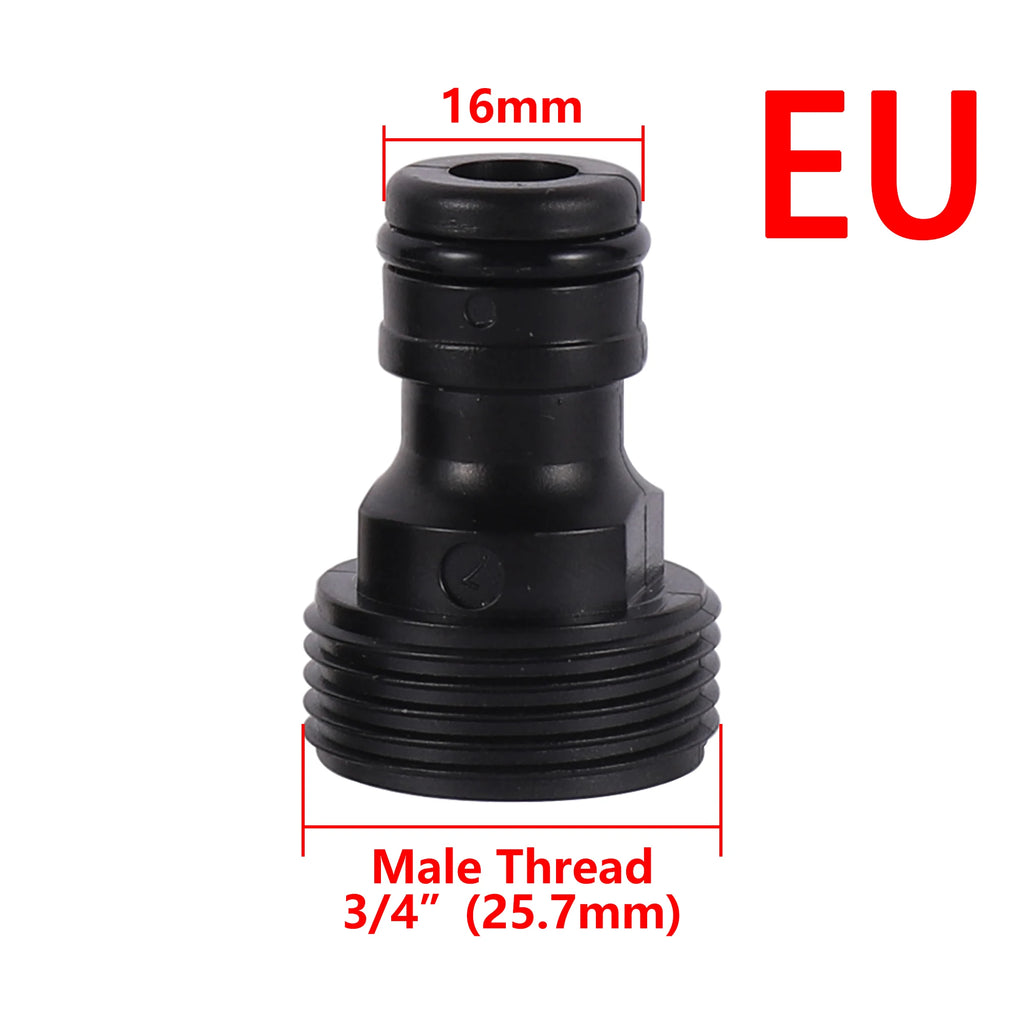 Raccordo filettato US/EU da 3/4 di pollice, connettore rapido per tubo da giardino da 16 mm, connettore rapido per irrigazione 