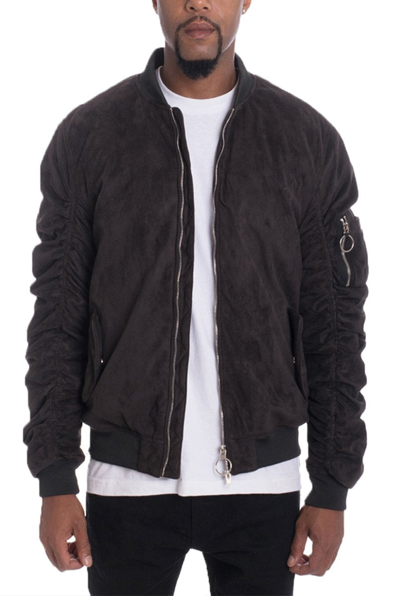 BOMBER IN FINTA CAMOSCIO 6111