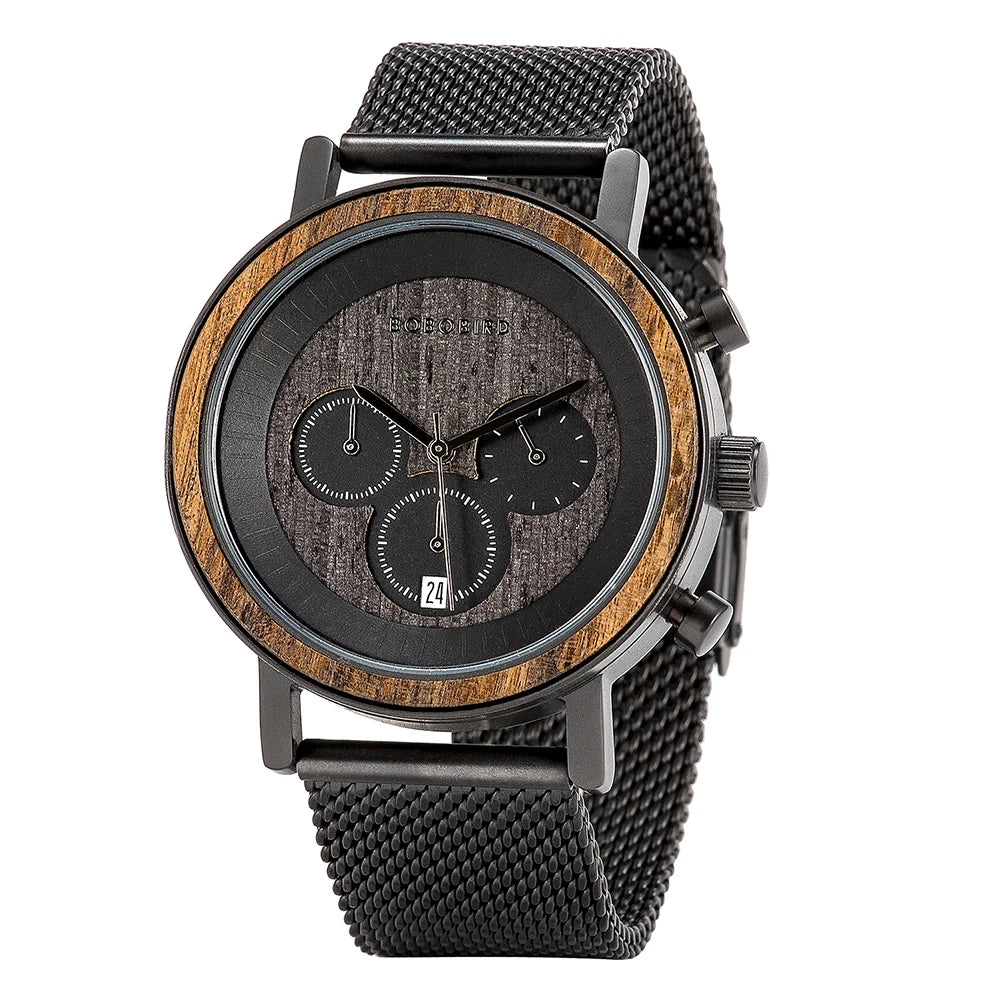 Orologio in liquidazione BOBOBIRD Design Orologio da polso al quarzo in legno per uomo Orologi dal buon rapporto qualità-prezzo Eco-regali Scatola misteriosa Invio casuale 