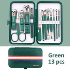 Set manicure da 6-9 pezzi con custodia in pelle, kit di strumenti professionali per la cura dei piedi e del viso, set di tagliaunghie in acciaio inossidabile, regalo 