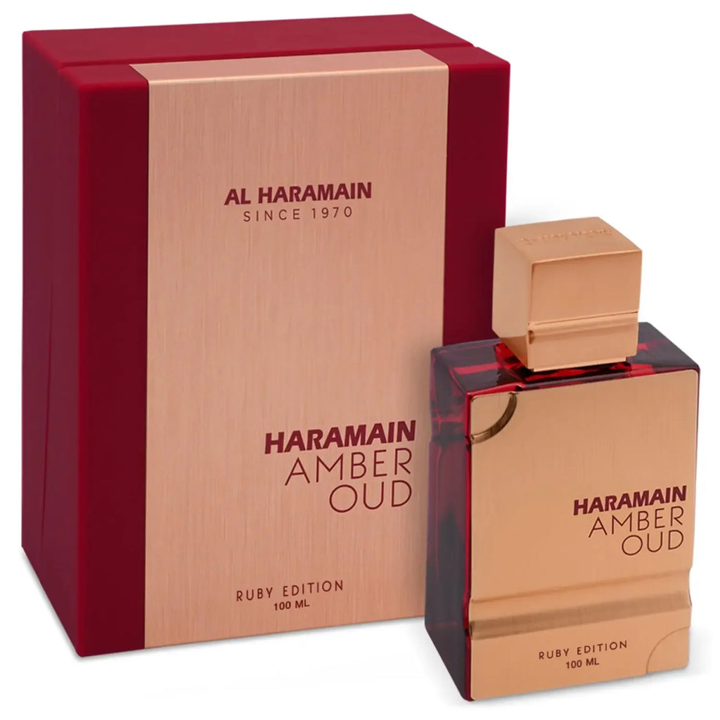 Al Haramain Amber Oud Ruby Eau De Parfum 2.0oz 60ml Dolce Ambra Floreale Profumo Unisex di Lunga Durata Regalo Arabo di Lusso di Natale 