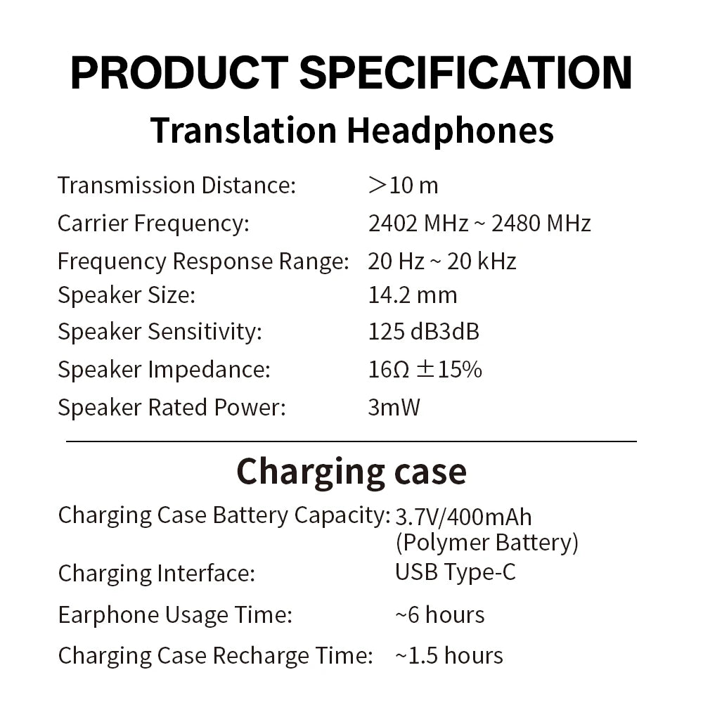 Auricolari traduttori AI MSAI T23 138 lingue App di traduzione multilingue Bluetooth a bassa latenza Traduzione offline in tempo reale