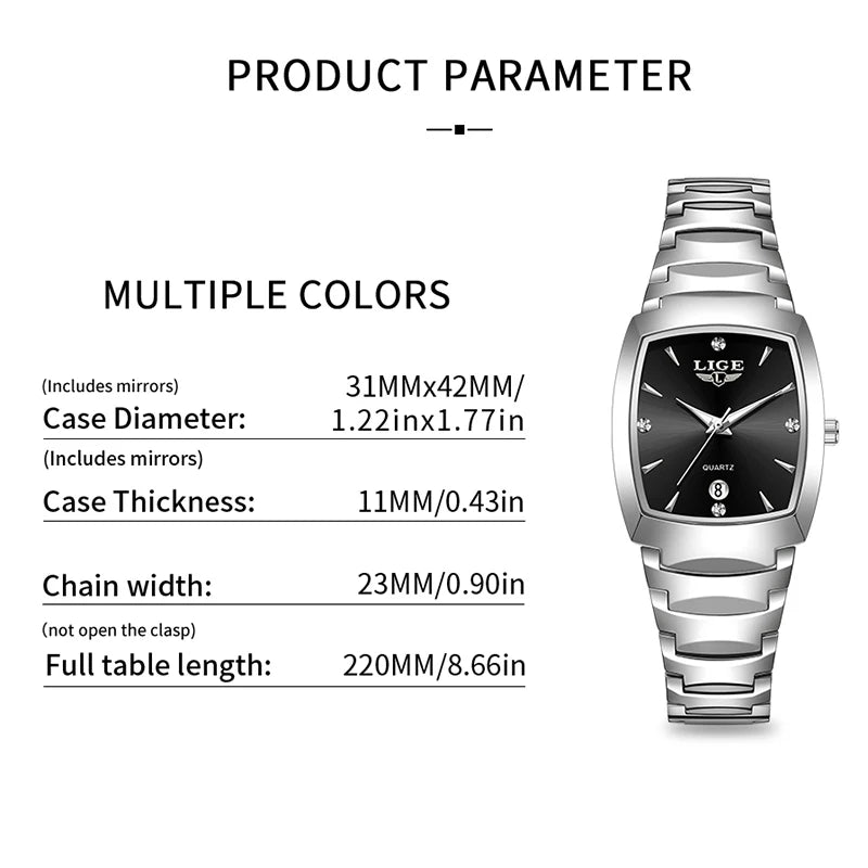 LIGE Orologio da donna Business Luxury Orologio da donna Orologi da donna impermeabili Orologi da donna al quarzo semplici Orologi da donna + SCATOLA 
