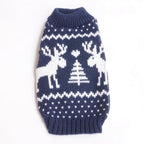 Maglione festivo per animali domestici - Design con renne natalizie blu e rosse