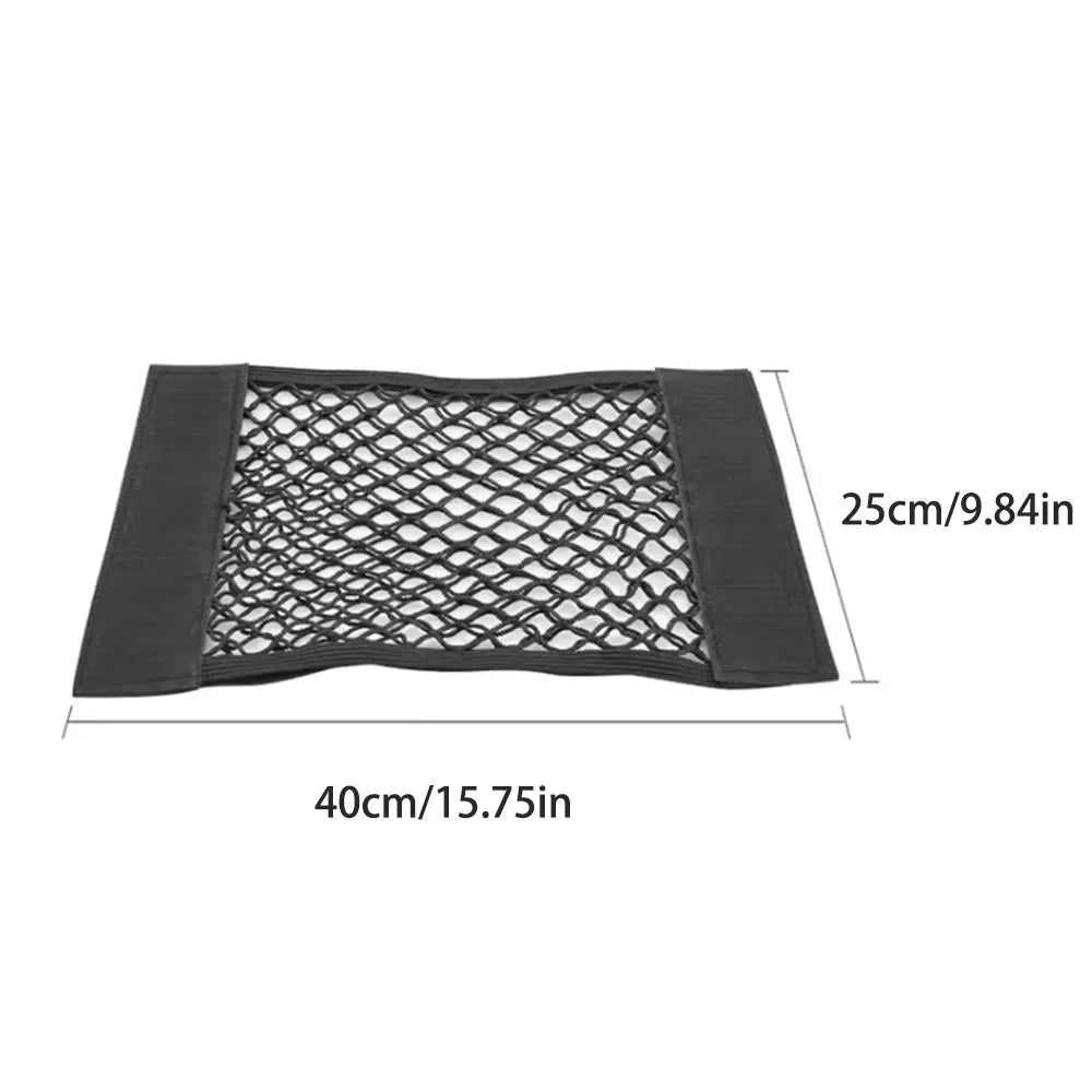 Rete portaoggetti per auto, rete elastica, tascabile, adesivo magico elastico, universale, rete posteriore per bagagliaio, tasca per sedile, organizer per auto 