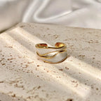 1 anello aperto regolabile geometrico in metallo smaltato bianco vintage a forma irregolare per donna e ragazza, gioielli alla moda, regali di compleanno 