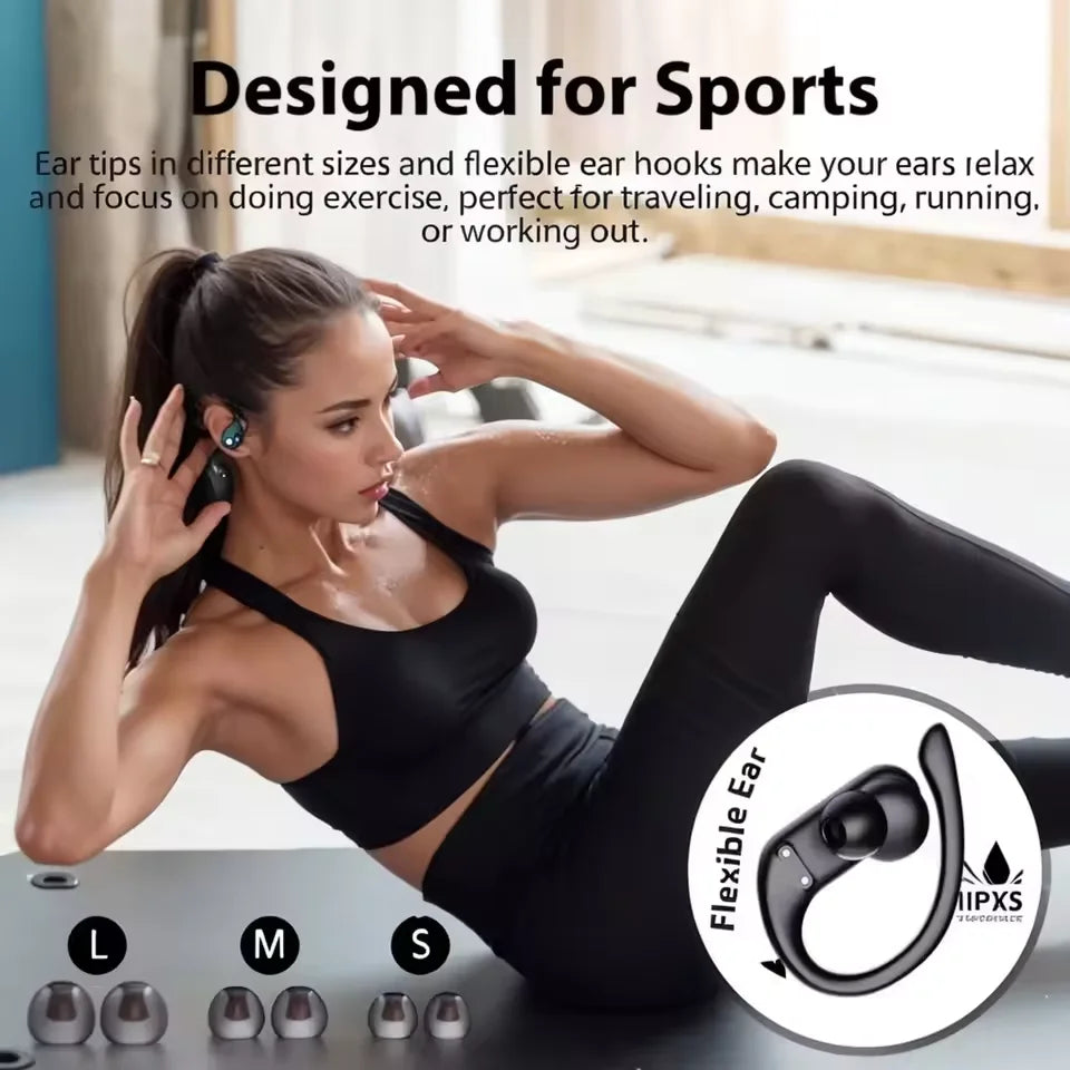 Auricolari originali Sony Bluetooth 5.3 TWS Cuffie HiFi wireless con ganci auricolari per corsa, sport, chiamate, giochi, display LED 