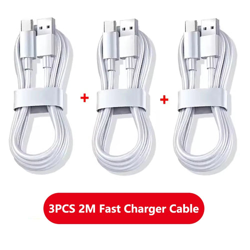 Cavo di ricarica super veloce tipo C da 3 pezzi 6A 100W per Huawei, OPPO, vivo, iQoo, cavi USB C a ricarica rapida 