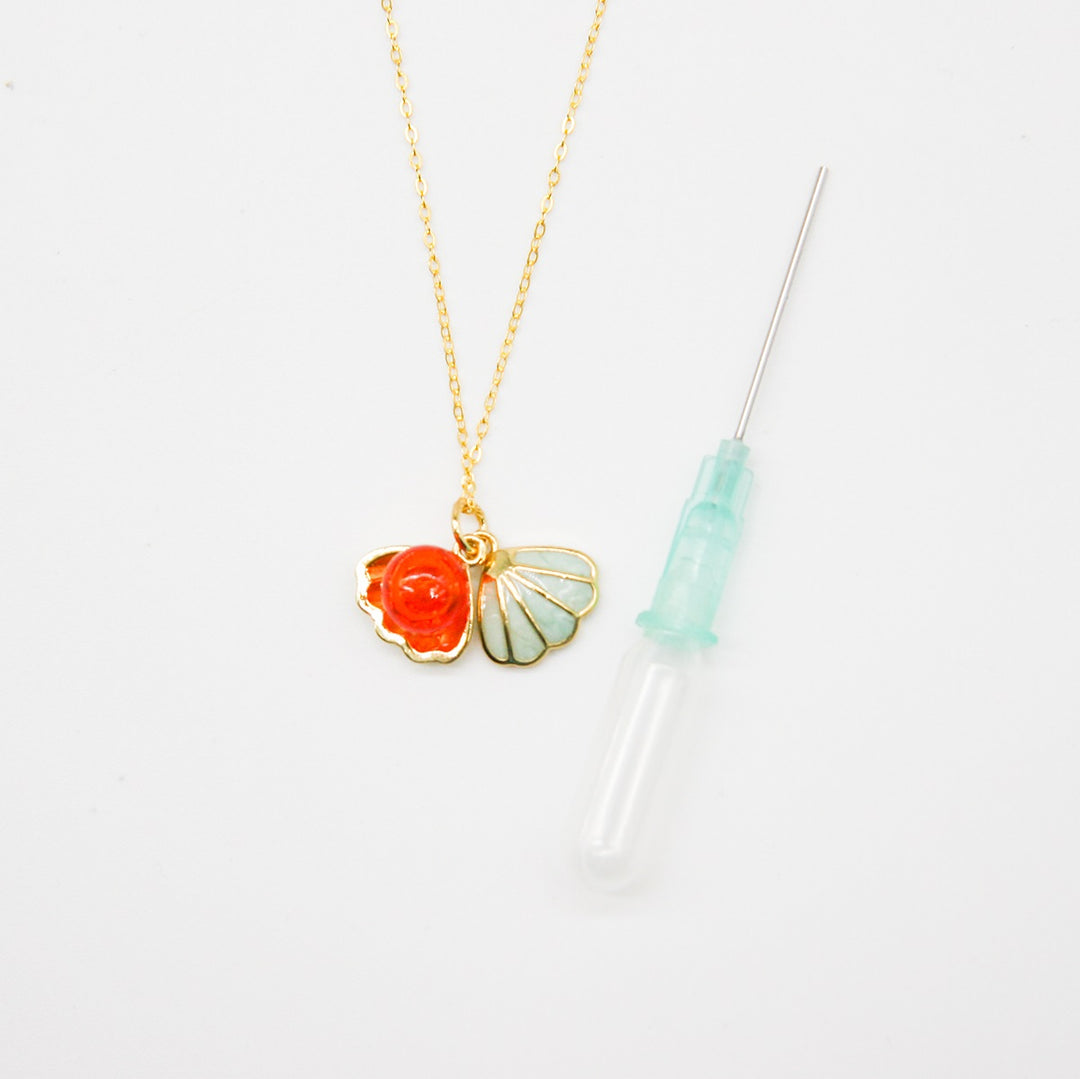 Confezione regalo - Collana con aroma di tramonto e conchiglia verde, catena in argento sterling