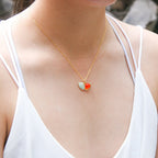 Confezione regalo - Collana con aroma di tramonto e conchiglia verde, catena in argento sterling