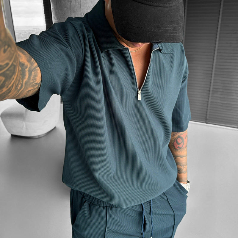 Abbigliamento estivo da uomo, abiti da uomo, nuovi polo con cerniera, casual, corti