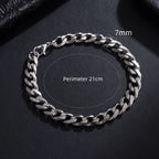 Nuovo braccialetto alla moda da uomo con catena cubana, classico in acciaio inossidabile, larghezza 3/5/7/9 mm, per uomo e donna, regalo di gioielli