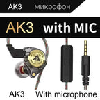 Nuovi auricolari QKZ 15D Dynamic Surround Sound Bass, auricolari con microfono, ingresso AUX da 3,5 mm, auricolari sportivi HIFI con cancellazione del rumore 