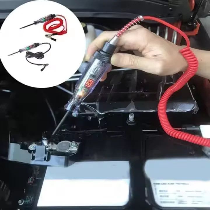 Tester di tensione per auto e camion da 6-24 V con display digitale, penna elettrica, lampadina, penna per test di circuiti automobilistici 