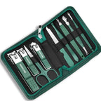 Kit professionale per la cura delle unghie da 7/10/12/18 pezzi, set per manicure e pedicure in acciaio inossidabile, set tagliaunghie con custodia da viaggio 